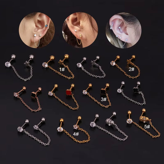 Zircon Gem Tassel Body Helix Piercing  Jewelry 
