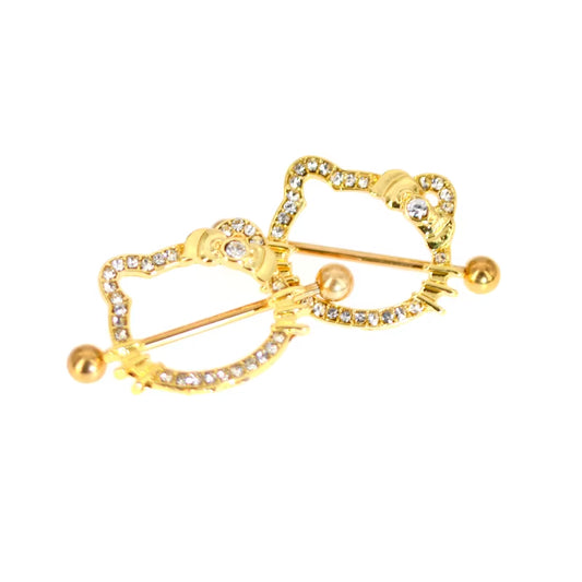 Stainless Steel Crystal Nipple Shield Cover Body Piercing 