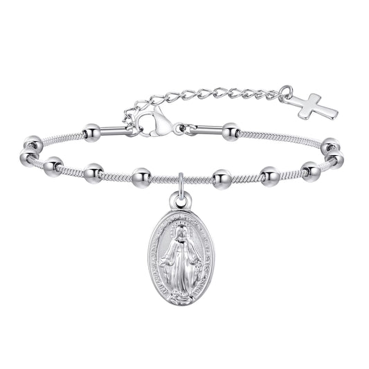 Divine Grace Rosary Bracelet – Faith Woven in Golden Beauty